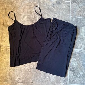 NWT Eberjey Gisele Modal Cami & Pant PJ Set in Black (XS)